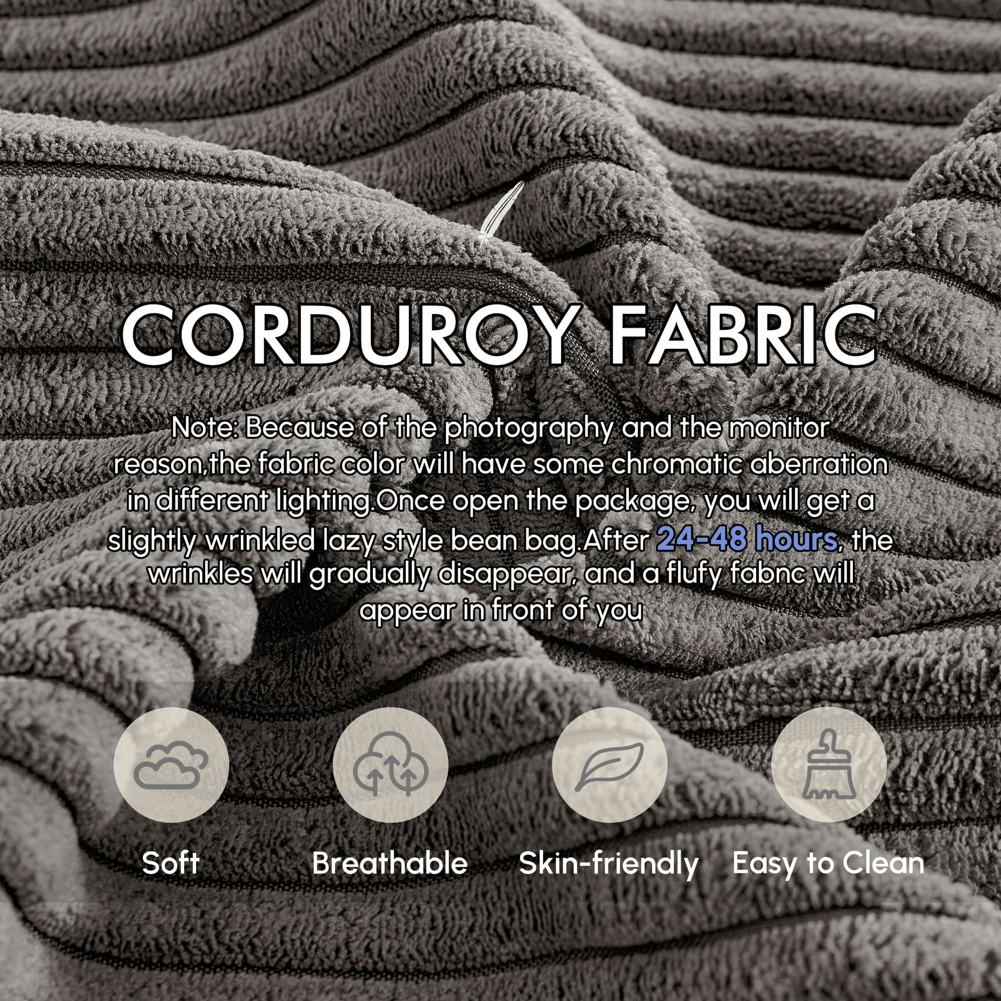 OVIOS 67'' Oversized Chaise Lounge ,Corduroy Sleeper Sofa with Cup Holders