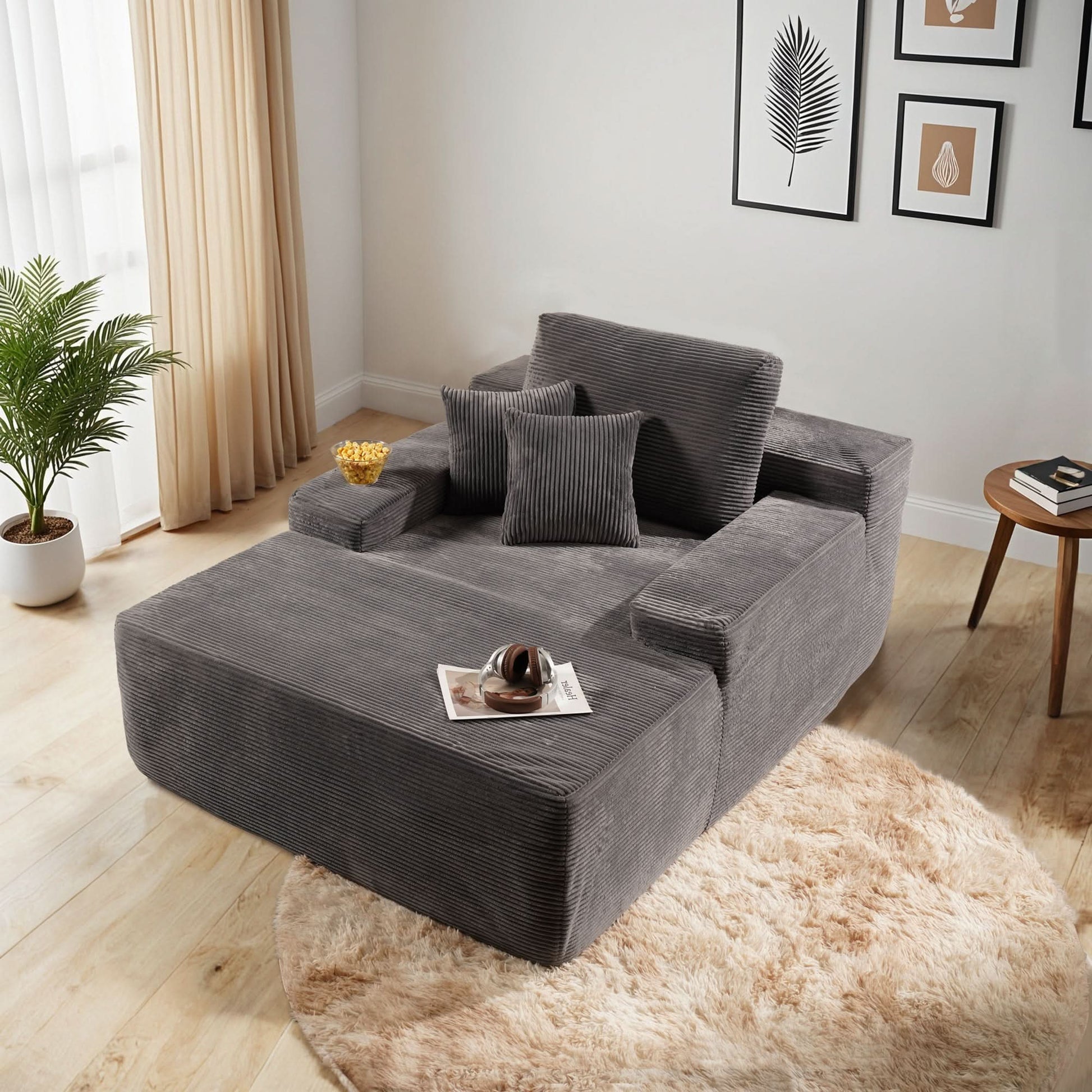 OVIOS 67''x48'' Chaise Lounge Chair Indoor, Oversized Upholstered Sofa Bed