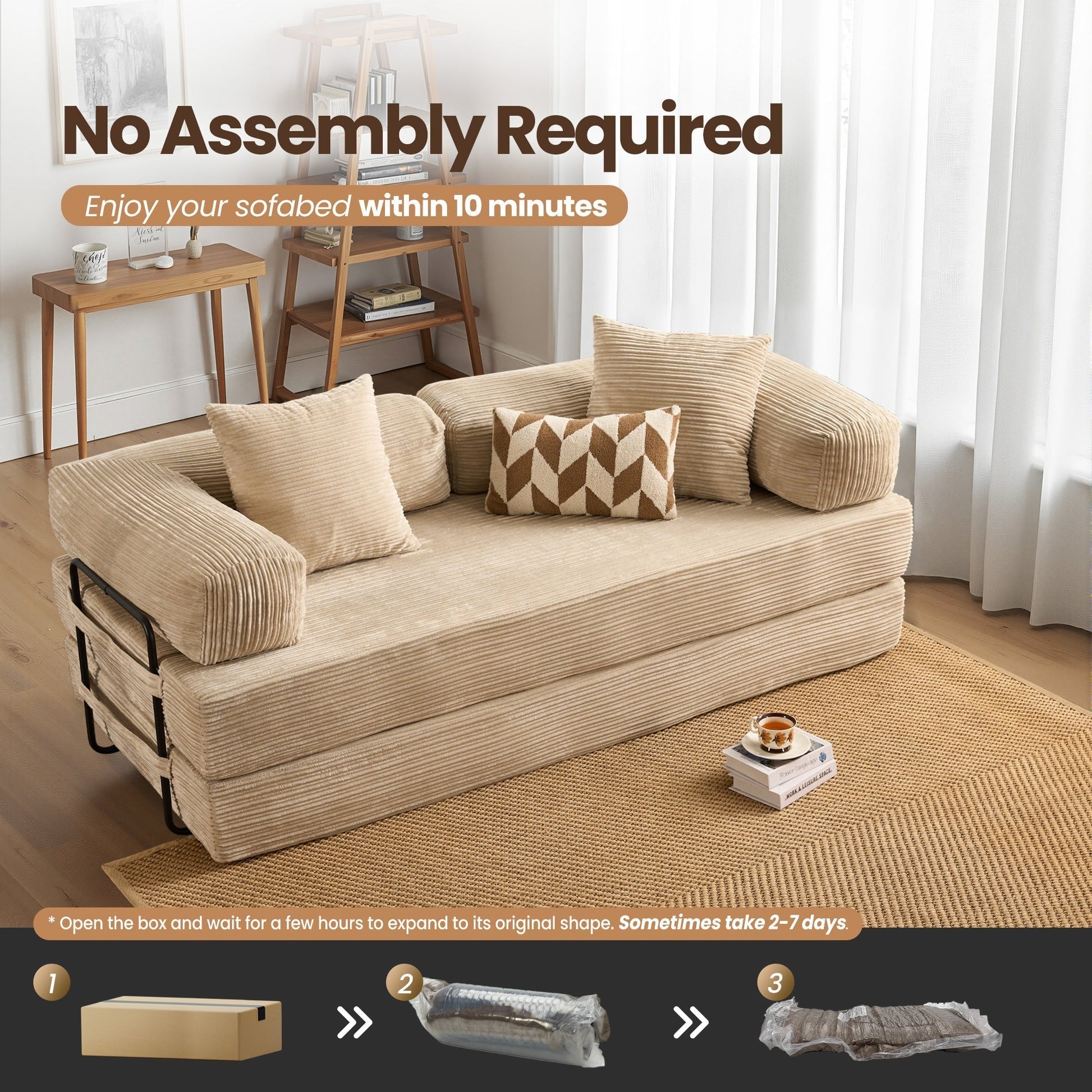 Ovios 80" Convertible Modular Sofa Bed