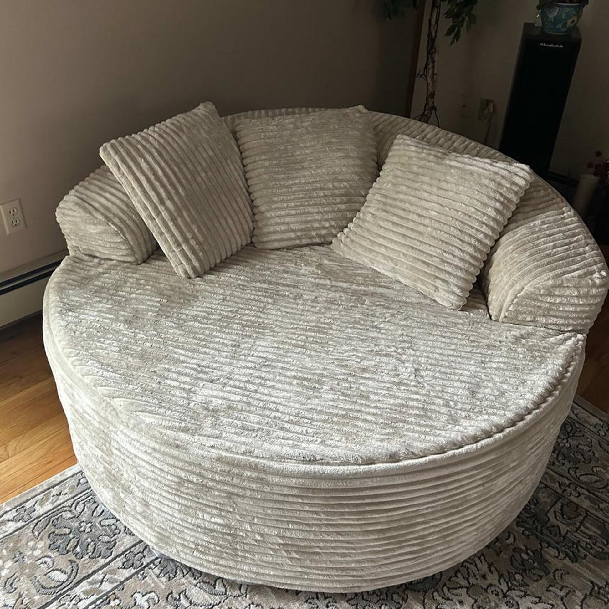 OVIOS 59" O-Shape Modular Couch, Plush Corduroy Fabric, No Assembly Required