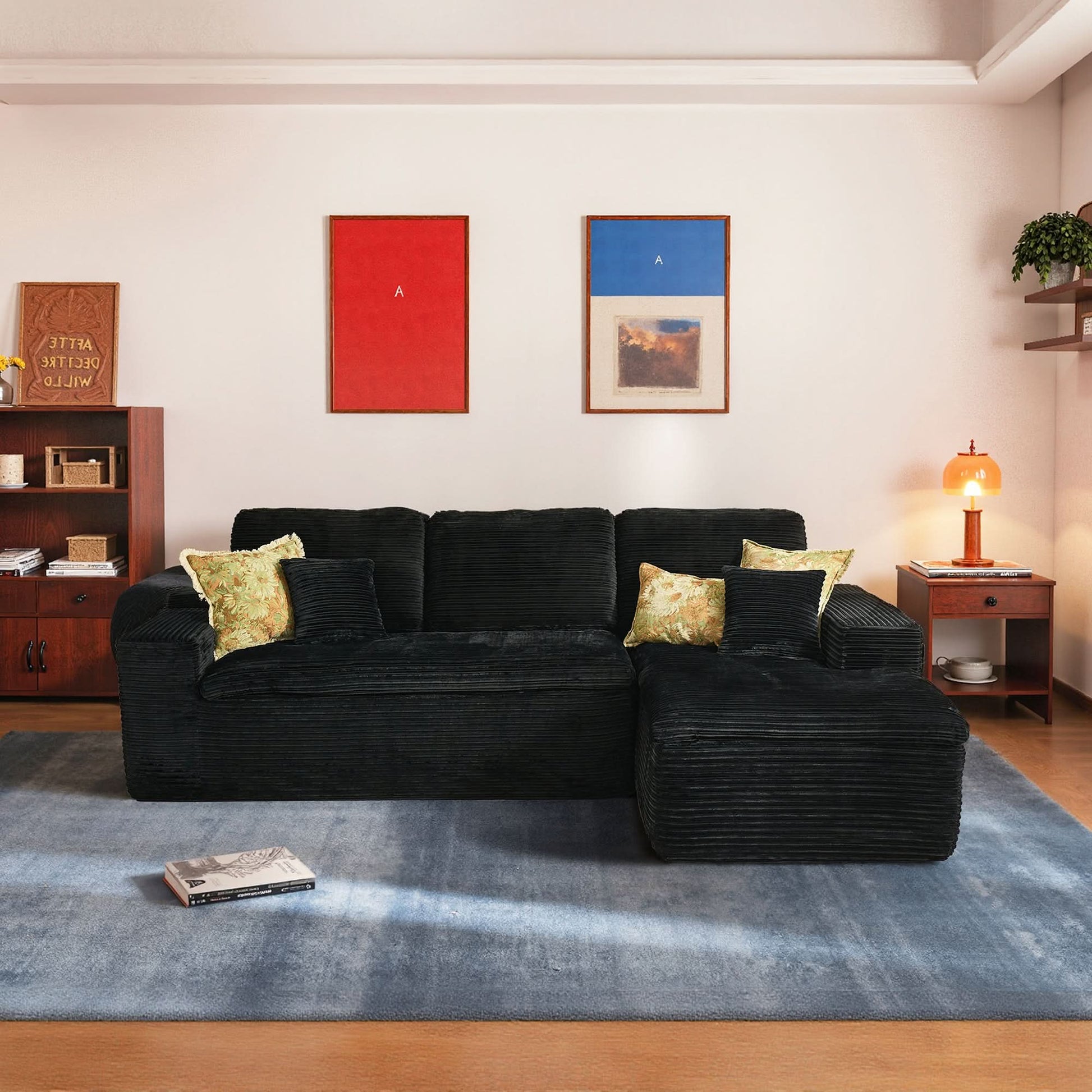 OVIOS 105" Modular L-Shape Sectional Sofa with Chaise, Deep Seat Cloud Couch