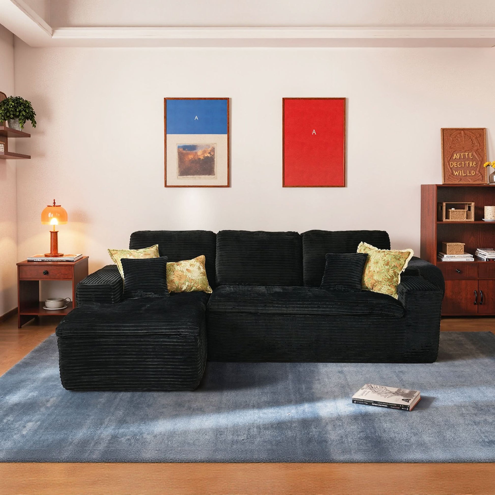 OVIOS 105" Modular L-Shape Sectional Sofa with Chaise, Deep Seat Cloud Couch