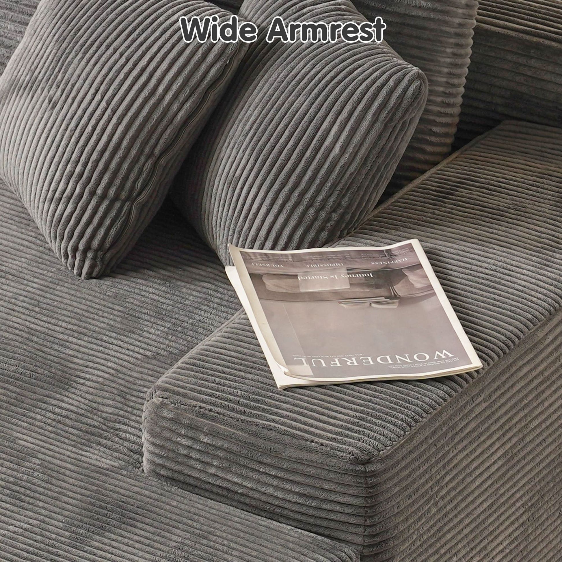 OVIOS 81.2" Cloud Plush Oversized Sectional with Double Chaise – Sofa Bed Comfort, No Assembly Required