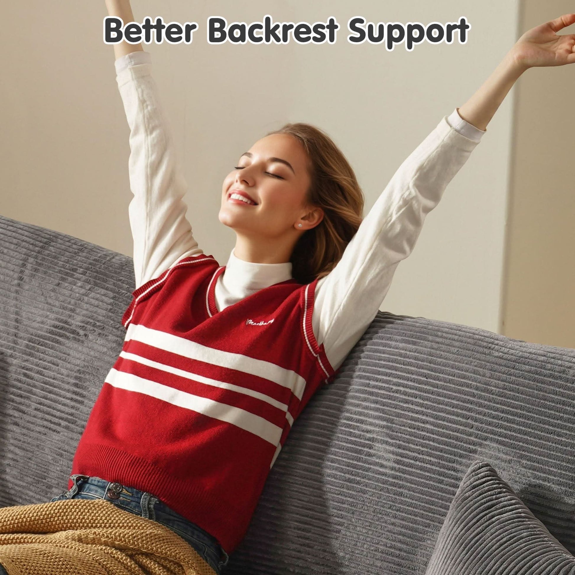 OVIOS 81.2" Cloud Plush Oversized Sectional with Double Chaise – Sofa Bed Comfort, No Assembly Required