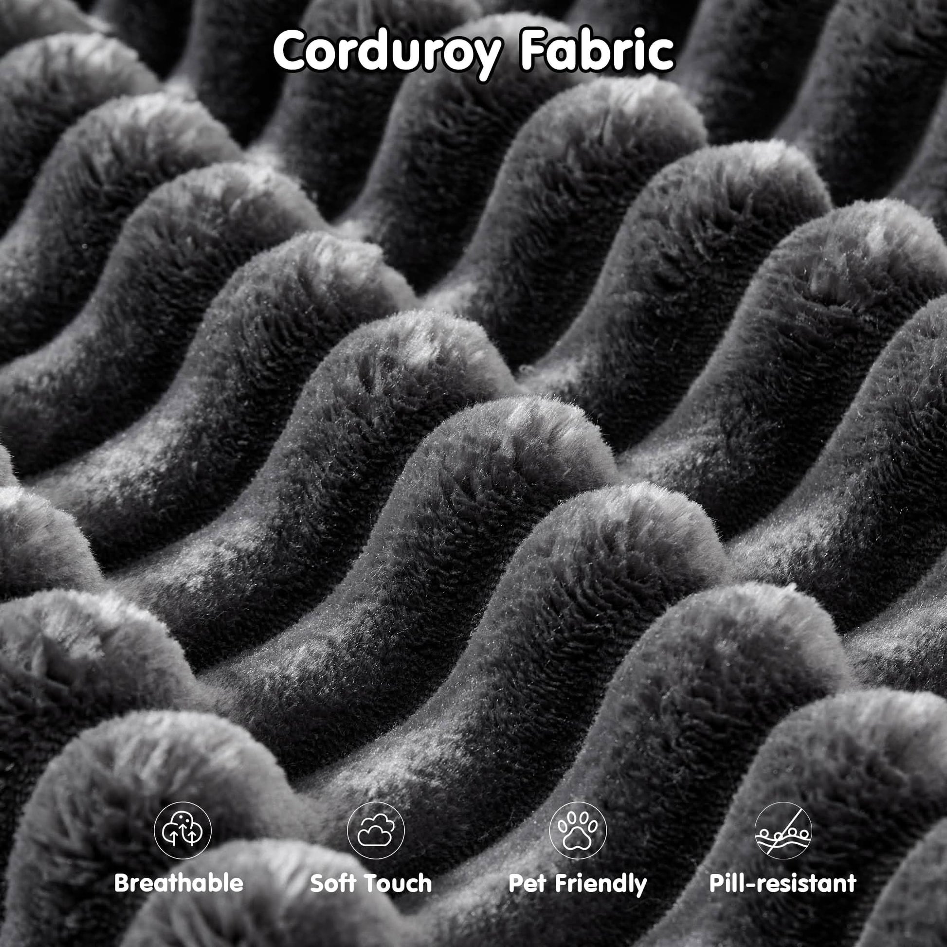 OVIOS 104" L-Shape Modular Couch with Chaise, Plush Corduroy Fabric, No Assembly Required