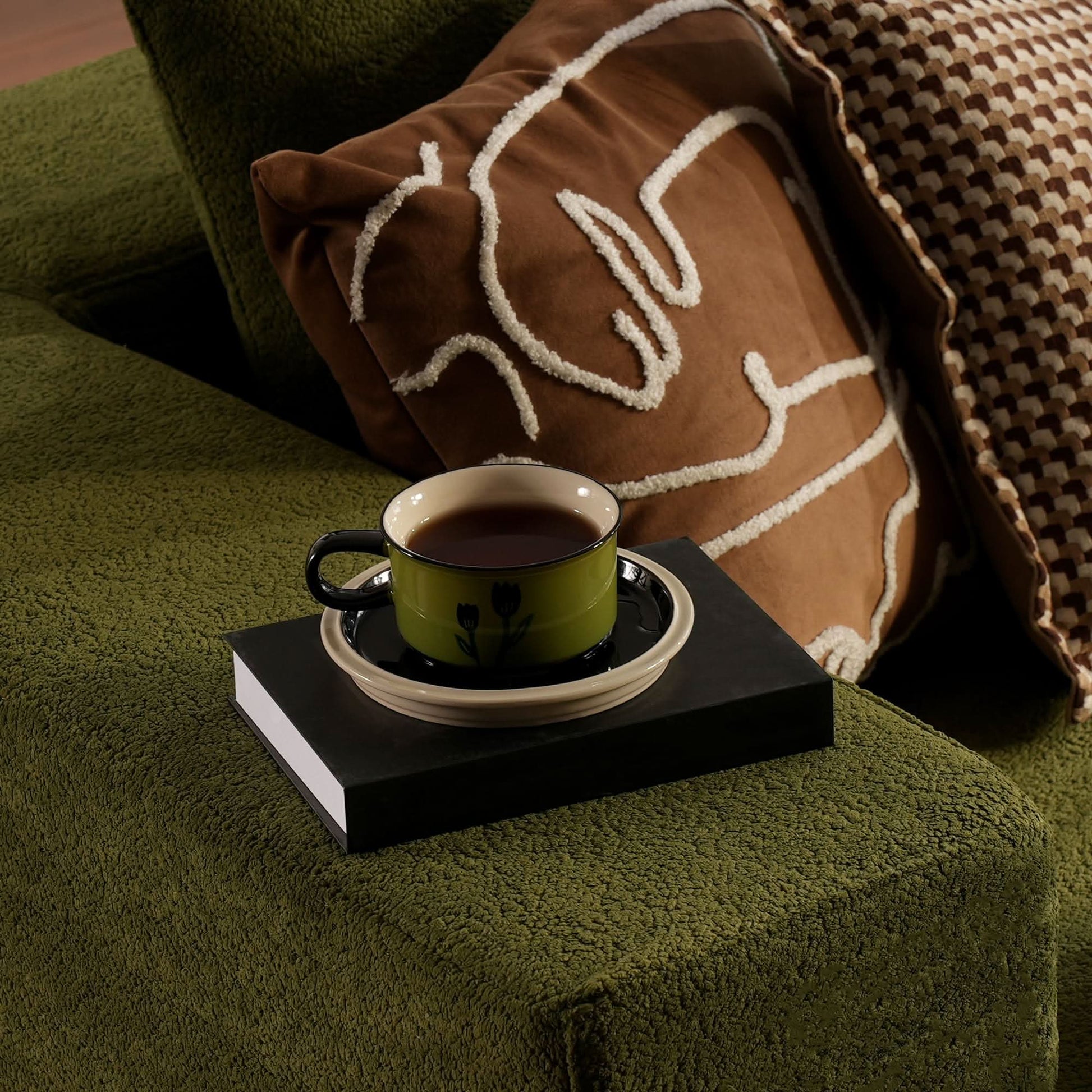 OVIOS 104" L-Shape Modular Couch with Chaise,Cloud Velvet Fabric,No Assembly Required