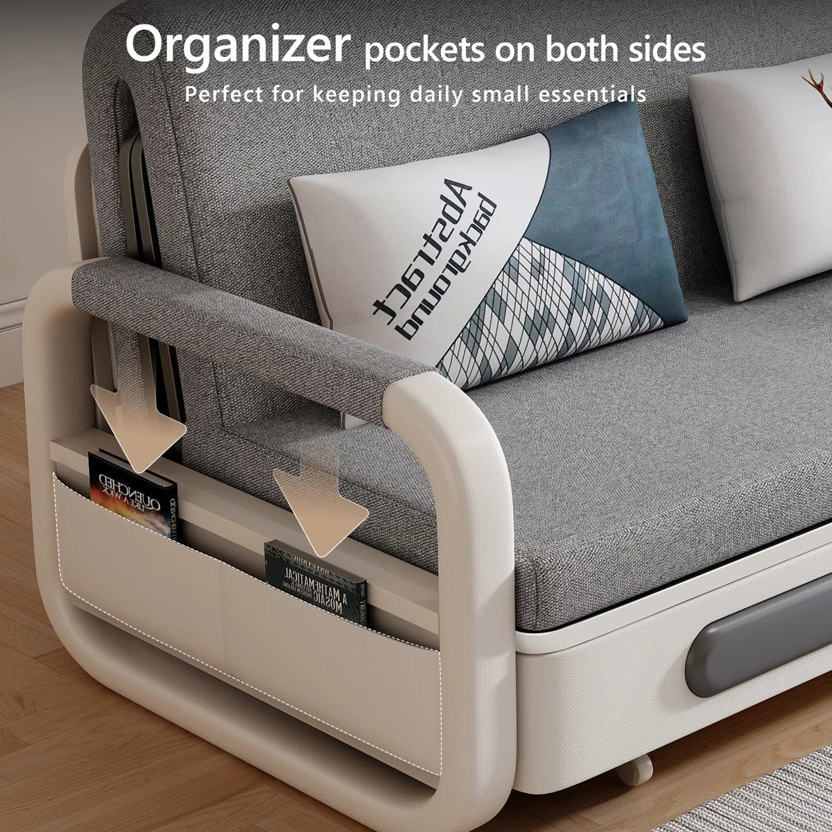 2-in-1 Multifunctional Sofa Bed w/ Adjustable Backrest & Storage